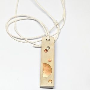 Handcrafted Concrete Pendant Necklace w/ Metal